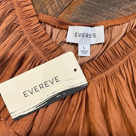 Evereve Dahlia Ruffle Satin Tank Top Rust Women’s Large NWT - Picture 5 of 8